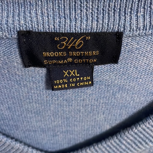 Brooks Brothers 346 Men’s Blue Supima Cotton Sweater Vest Size 2XL - Picture 2 of 12